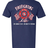 Navy T-shirt "Fire Fighting Life"