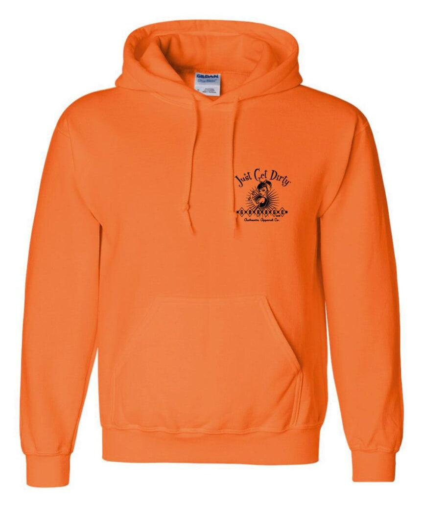 Orange Just Get Dirty Garage Women's Hoodie