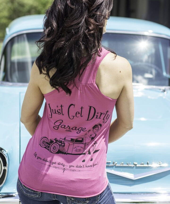 Just Get Dirty Garage Women's Pink Tank top