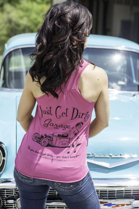 Just Get Dirty Garage Women's Pink Tank top
