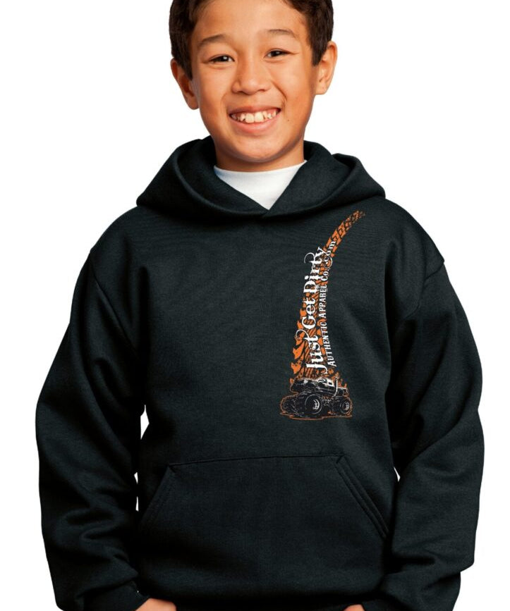 Kids Just Get Dirty Monster Truck Hoodie