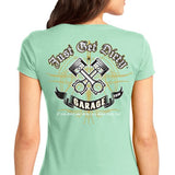 Women's Just Get Dirty Retro Piston V-Neck