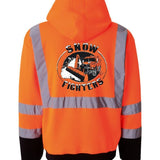 Snow Fighters Snow Plow Hi-Vis FULL ZIP Hoodie: Safety Green, Safety Orange
