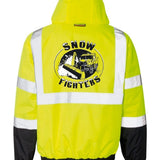 Snow Fighters Snow Plow Hi-Vis FULL ZIP Hoodie: Safety Green, Safety Orange
