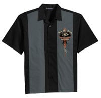 Just Get Dirty Rat Rod Bowling Shirt Black/Steel Gray
