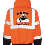 Snow Fighters Mid-Weight Bomber Jacket: Safety Green, Safety Orange