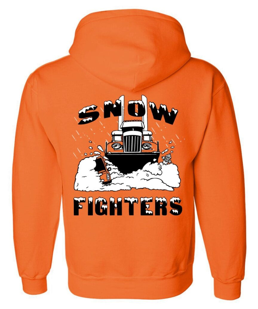 Snow Fighters Hoodie: Safety Orange, Safety Green