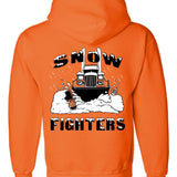 Snow Fighters Hoodie: Safety Orange, Safety Green