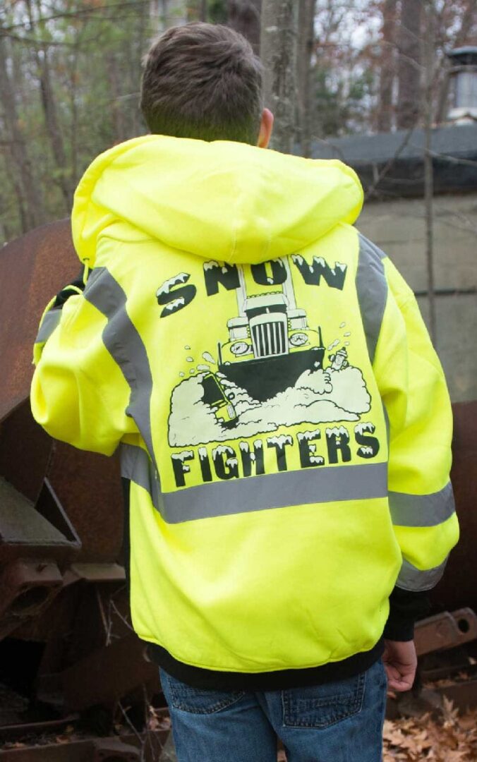 Snow Fighters Hi-Vis Full Zip Hoodie Safety Orange, Safety Green