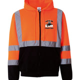 Snow Fighters Hi-Vis Full Zip Hoodie: Safety Orange, Safety Green