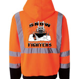 Snow Fighters Hi-Vis Full Zip Hoodie: Safety Orange, Safety Green