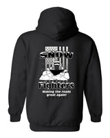 
              Snow Fighters USA Hoodie Black, Safety Orange
            