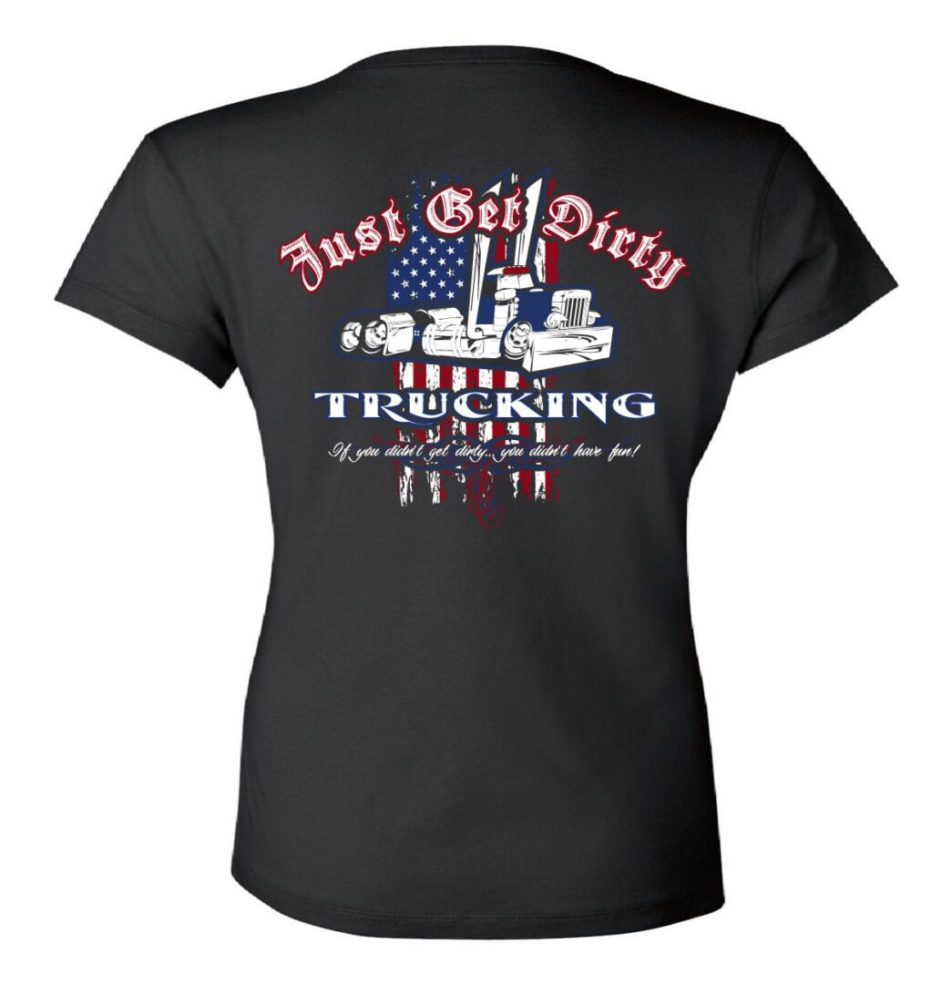 Women's Just Get Dirty Trucking for America V-Neck