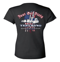 
              Women's Just Get Dirty Trucking for America V-Neck
            