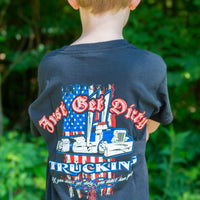 Kids Just Get Dirty Trucking for America Tee